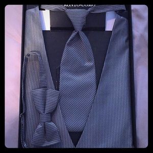 Men's formal set: vest, tie, bow tie